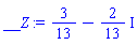 3/13-(2/13)*I