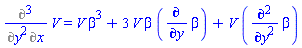 Diff(Diff(V, x), y, y) = V*beta^3+3*V*beta*(diff(beta, y))+V*(diff(diff(beta, y), y))