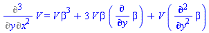 Diff(Diff(V, x, x), y) = V*beta^3+3*V*beta*(diff(beta, y))+V*(diff(diff(beta, y), y))