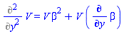 Diff(V, y, y) = V*beta^2+V*(diff(beta, y))