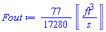 (77/17280)*Units:-Unit(ft^3/s)