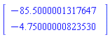 Vector(2, {(1) = -85.5000001317647, (2) = -4.750000008235295})