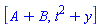 [A+B, t^2+y]