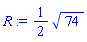 (1/2)*74^(1/2)