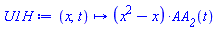 proc (x, t) options operator, arrow; (x^2-x)*AA__2(t) end proc