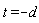 t = -d