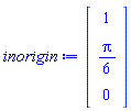 Vector(3, {(1) = 1, (2) = (1/6)*Pi, (3) = 0})