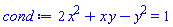 2*x^2+x*y-y^2 = 1