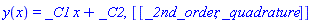 y(x) = _C1*x+_C2, [[_2nd_order, _quadrature]]