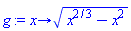 proc (x) options operator, arrow; (x^(2/3)-x^2)^(1/2) end proc