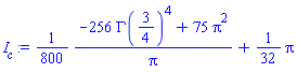 (1/800)*(-256*GAMMA(3/4)^4+75*Pi^2)/Pi+(1/32)*Pi