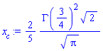 (2/5)*GAMMA(3/4)^2*2^(1/2)/Pi^(1/2)