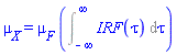 mu__X = mu__F*(Int(IRF(tau), tau = -infinity .. infinity))