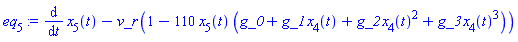 diff(x[5](t), t)-v_r*(1-110*x[5](t)*(g_0+g_1*x[4](t)+g_2*x[4](t)^2+g_3*x[4](t)^3))