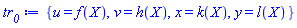 {u = f(X), v = h(X), x = k(X), y = l(X)}