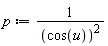 p := 1/cos(u)^2