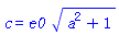 c = e0*(a^2+1)^(1/2)
