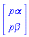 Vector(2, {(1) = `p&alpha;`, (2) = `p&beta;`})