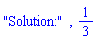"Solution:", 1/3