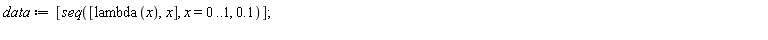 data := [seq([lambda(x), x], x = 0 .. 1, .1)]
