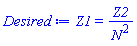 Z1 = Z2/N^2
