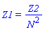 Z1 = Z2/N^2