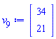 Vector(2, {(1) = 34, (2) = 21})