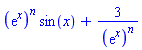 (exp(x))^n*sin(x)+3/(exp(x))^n