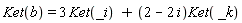 Ket(b) = 3*Ket(_i)+(2-2*I)*Ket(_k)