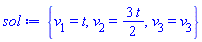 {v[1] = t, v[2] = (3/2)*t, v[3] = v[3]}