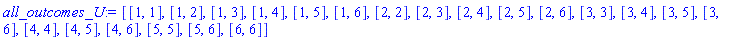 [[1, 1], [1, 2], [1, 3], [1, 4], [1, 5], [1, 6], [2, 2], [2, 3], [2, 4], [2, 5], [2, 6], [3, 3], [3, 4], [3, 5], [3, 6], [4, 4], [4, 5], [4, 6], [5, 5], [5, 6], [6, 6]]