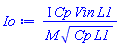 I*Cp*Vin*L1/(M*(Cp*L1)^(1/2))