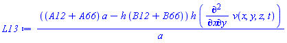 ((A12+A66)*a-h*(B12+B66))*h*(diff(diff(v(x, y, z, t), x), y))/a