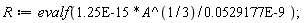 R := evalf(0.125e-14*A^(1/3)/(0.529177e-10))