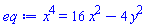 x^4 = 16*x^2-4*y^2