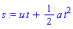 u*t+(1/2)*a*t^2