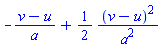 -(v-u)/a+(1/2)*(v-u)^2/a^2