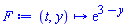 proc (t, y) options operator, arrow; exp(3-y) end proc