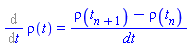 Diff(rho(t), t) = (rho(t[n+1])-rho(t[n]))/dt