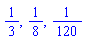 1/3, 1/8, 1/120