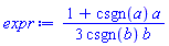 (1/3)*(1+csgn(a)*a)/(csgn(b)*b)