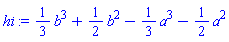 (1/3)*b^3+(1/2)*b^2-(1/3)*a^3-(1/2)*a^2