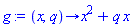 proc (x, q) options operator, arrow; x^2+q*x end proc