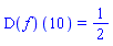 (D(f))(10) = 1/2
