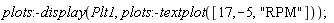plots:-display(Plt1, plots:-textplot([17, -5, "RPM"]))
