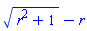 (r^2+1)^(1/2)-r