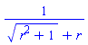 1/((r^2+1)^(1/2)+r)