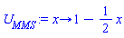 proc (x) options operator, arrow; 1-(1/2)*x end proc