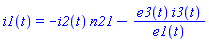i1(t) = -i2(t)*n21-e3(t)*i3(t)/e1(t)