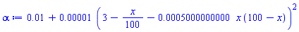 0.1e-1+0.1e-4*(3-(1/100)*x-0.5000000000e-3*x*(100-x))^2